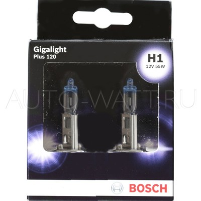 Лампа галогенная H1 - Bosch Gigalight Plus 120% 12V 55W
