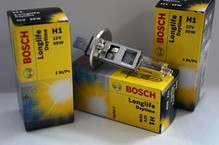 Лампа галогенная H1 - Bosch LongLife DayTime Plus 10% 12V 55W