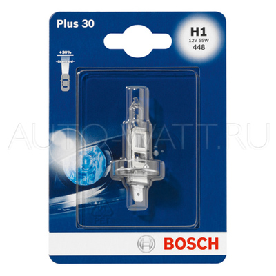Лампа галогенная H1 - Bosch Plus 30% 12V 55W