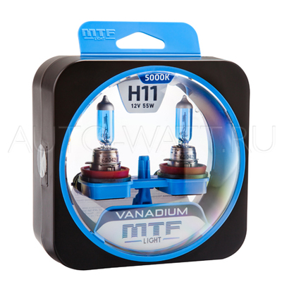 Лампа галогенная H11 - MTF Vanadium 12V 55W 5000K