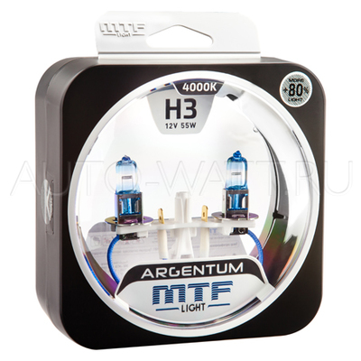 Лампа галогенная H3 - MTF Argentum + 80% 12V 55W 4000K