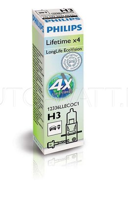Лампа галогенная H3 - PHILIPS Long Life Eco 12V 55W 3000K