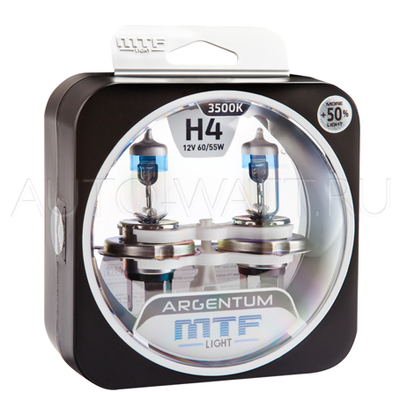 Лампа галогенная H4 - MTF Argentum + 50% 12V 60/55W 3500K