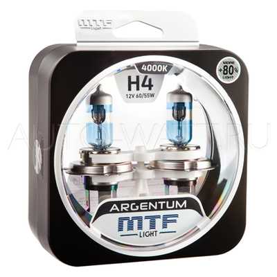Лампа галогенная H4 - MTF Argentum + 80% 12V 60/55W 4000K