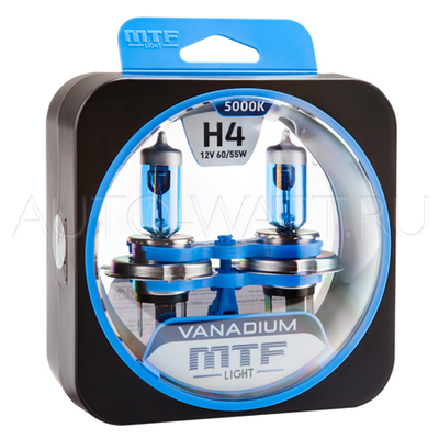 Лампа галогенная H4 - MTF Vanadium 12V 60/55W 5000K