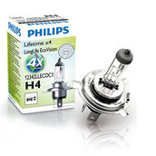 Лампа галогенная H4 - PHILIPS LongLife Eco (P43t-38) 12V 60/55W 3000K