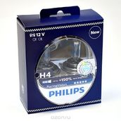 Лампа галогенная H4 - PHILIPS Racing Vision +150% 12V 60/55W 3800K Комплект