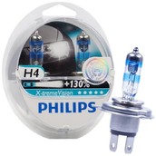 Лампа галогенная H4 - PHILIPS X-treme Vision +130% 12V 60/55W 3700K Комплект