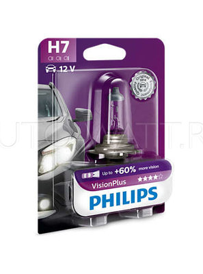 Лампа галогенная H7 - PHILIPS Vision Plus +60% 12V 55W 3000K