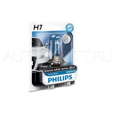 Лампа галогенная H7 - PHILIPS White Vision +60% 12V 55W 4300K