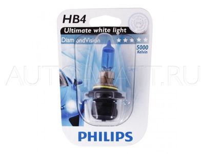 Лампа галогенная HB4 9006 - PHILIPS Diamond Vision 12V 55W 5000K