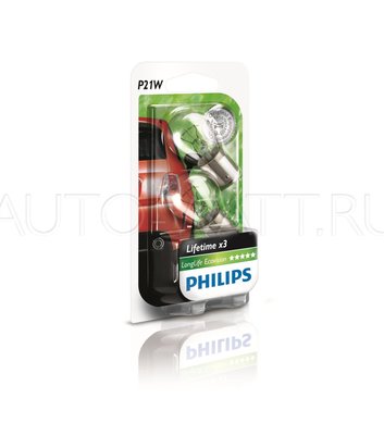 Лампа галогенная P21W 1156  - PHILIPS Long Life Eco 12V 21W 3000K Комплект
