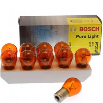 Лампа галогенная PY21W 1156 - Bosch 12V 21W Жёлтая