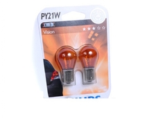 Лампа галогенная PY21W 1156  - PHILIPS Vision 12V 21W 3000K Комплект