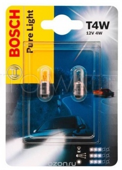 Лампа галогенная T4W BA9S - Bosch Pure Light 4W
