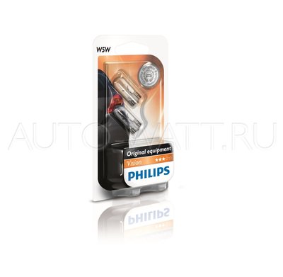 Лампа галогенная W5W - PHILIPS Vision 12V 5W 3000K Комплект