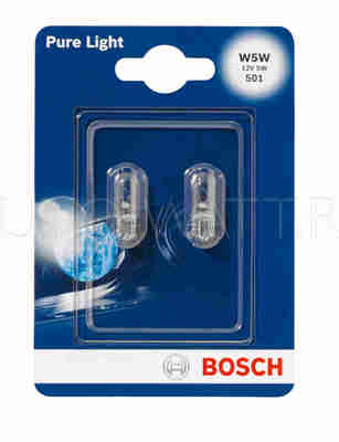Лампа галогенная W5W T10 - Bosch Pure Light 5W