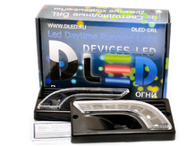 Штатные дневные ходовые огни ВАЗ 2110-2115 в ПТФ DLed DRL-145 Black S-Flux 2x1.5w