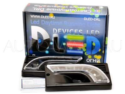 Штатные дневные ходовые огни ВАЗ 2110-2115 в ПТФ DLed DRL-145 Black S-Flux 2x1.5w