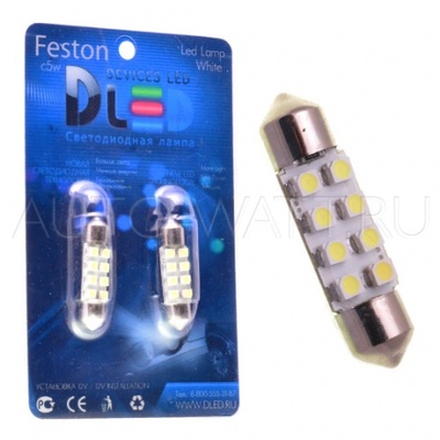 Светодиодная лампа C5W 36 мм - 9 SMD3528 0.72Вт Белая