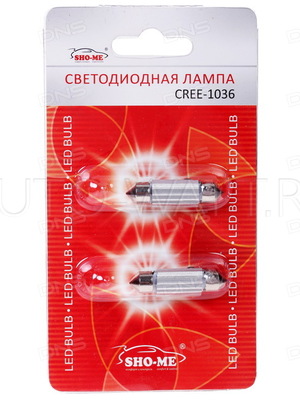 Светодиодная лампа C5W 36мм - SHO-ME C5W - CREE-1036 - 6W Белая