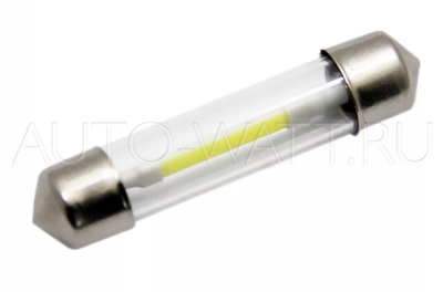 Светодиодная лампа C10W 41 мм - Max-COB 2Led + Колба 2Вт Белая