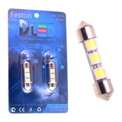 Светодиодная лампа C10W 41 мм - 3 SMD5050 0.72Вт Колба Белая