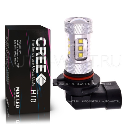 Светодиодная лампа H10 - CREE 16Led Линза 80Вт