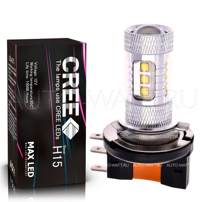 Светодиодная лампа H15 - 16 CREE Линза 80Вт