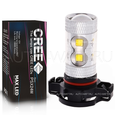 Светодиодная лампа H16 PSX24W - 10 Epistar Линза 50Вт