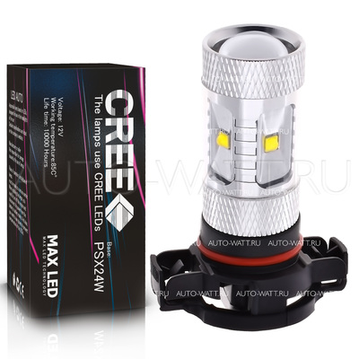 Светодиодная лампа H16 PSX24W - 6 CREE Линза 30Вт