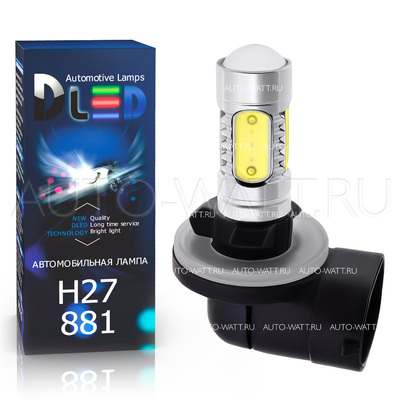 Светодиодная лампа H27 881 - 4 High-Power + Линза 6Вт