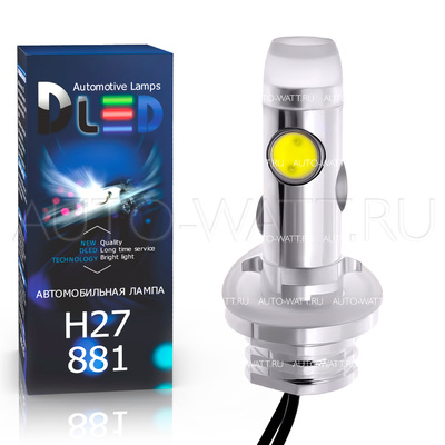 Светодиодная лампа H27 881 - 4 High-Power + Линза Aluminium 6Вт