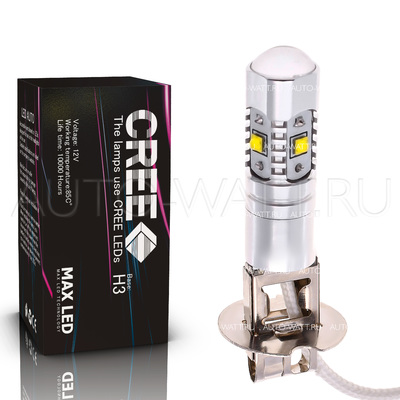 Светодиодная лампа H3 - 6 CREE Линза 30Вт
