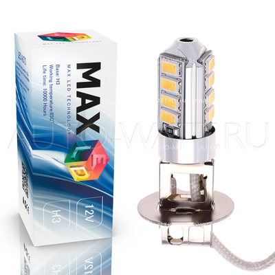 Светодиодная лампа H3 - Max-Road 12Led 6Вт Белая