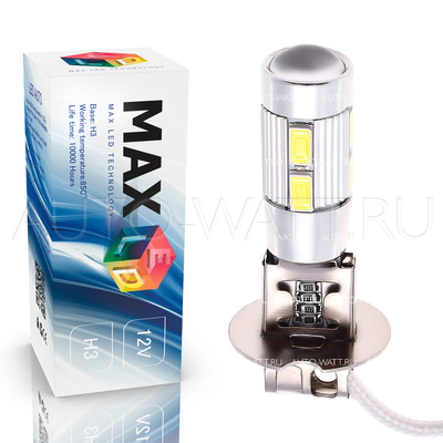 Светодиодная лампа H3 - Max-Road 10Led + Линза 4Вт