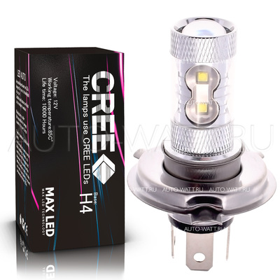 Светодиодная лампа H4 - 10 CREE Линза