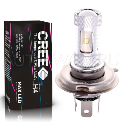 Светодиодная лампа H4 - 6 CREE Линза