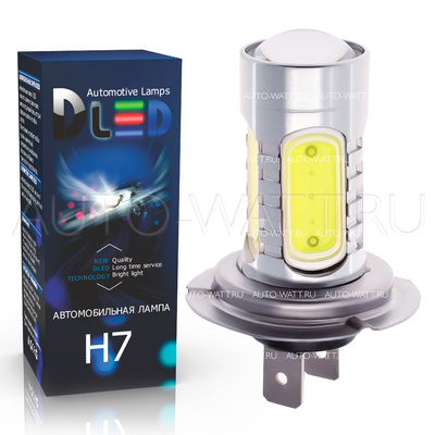Светодиодная лампа H7 - 5 High-Power+Линза 7.5Вт