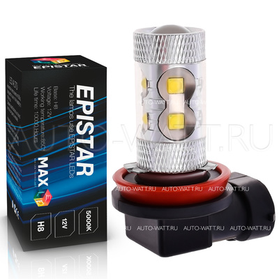 Светодиодная лампа H8 - 10 Epistar Линза 50Вт