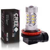 Светодиодная лампа H8 - 16 CREE Линза 80Вт