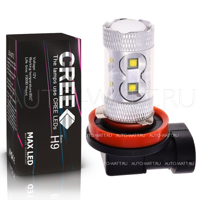 Светодиодная лампа H9 - 10 CREE Линза 50Вт