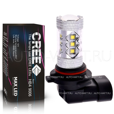Светодиодная лампа HB4 9006 - 16 CREE Линза 80Вт