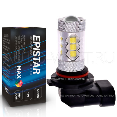 Светодиодная лампа HB4 9006 - 16 Epistar Линза 80Вт