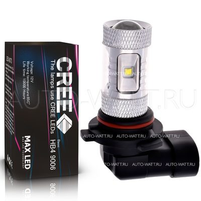Светодиодная лампа HB4 9006 - 6 CREE Линза 30Вт