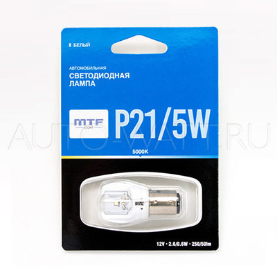 Светодиодная лампа P21/5W 1157 – MTF 2.6W 5000К Белая