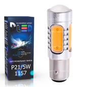 Светодиодная лампа P21/5W 1157 - 4 High-Power Линза 6Вт Жёлтая
