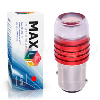 Светодиодная лампа P21/5W 1157 – Max-Cristal 3Вт Красная