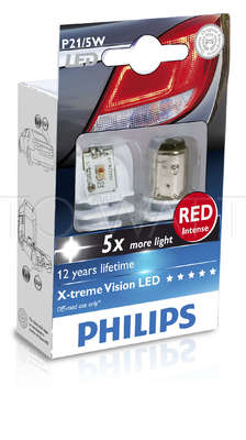 Светодиодная лампа P21/5W 1157 - Philips X-treme Ultinon LED Красная