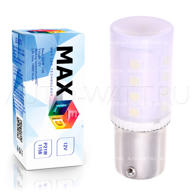 Светодиодная лампа P21W 1156 - Max-FIT3 8Вт Белая